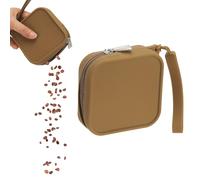 sourcing map Bolsa de silicona para golosinas para perros, cierre automático, tamaño de bolsillo, bolsa portátil para caminar para perros y gatos de 4 x 4 pulgadas (marrón, 1 unidad), diseñada para