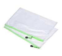 sourcing map Bolsas de Malla con Cremallera, Bolsillos de Documentos de Tamaño A3, Carpetas Bolsas de Plástico de Archivo para Hogar Oficina Viaje, Verde 3uds