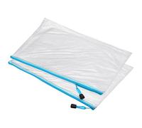 sourcing map Bolsas de Malla con Cremallera, Bolsillos de Documentos de Tamaño A3, Carpetas Bolsas de Plástico de Archivo para Hogar Oficina Viaje, Azul Cielo 3uds