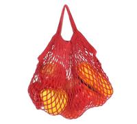 sourcing map Bolsas de malla reutilizables para almacenamiento de productos, red lavable, bolsa portátil para frutas y verduras, cuerda de algodón con mango corto, Red, Portátil