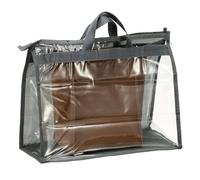 sourcing map Bolsas de polvo para bolsos, bolsas organizadoras transparentes para colgar, bolsa protectora de almacenamiento con asa de cremallera para zapatos, bufanda, ropa, sombrero, XXL, gris