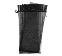 sourcing map Bolsas de vino de organza, bolsas de malla transparente para envolver vino con cordón, bolsas de regalo de vino para botella de cumpleaños, fiesta de boda, Black, moderno