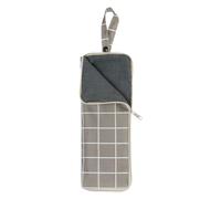sourcing map Bolsas para paraguas húmedos de viaje de 4.9 x 13.4 pulgadas, funda portátil de almacenamiento para paraguas plegables compactos para viajes a casa al aire libre, cuadros marrones