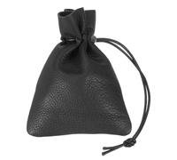 sourcing map Bolso con cordón, monedero de cuero, monedero para mujer, bolso de cuero para hombre, para joyas, llaves, almacenamiento de monedas, Black, Clásico