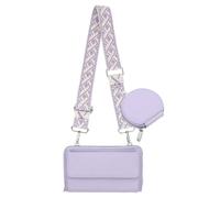 sourcing map Bolso cruzado para mujer con correa, cartera para teléfono celular, bolso con cordón y monedero, color morado