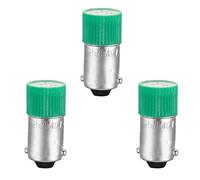 sourcing map Bombillas LED 220V-240V, luz interior verde, bombilla base BA9s 3 piezas