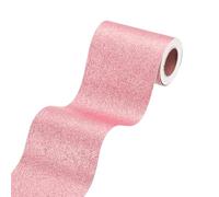 sourcing map Borde de papel tapiz con purpurina roja rosa de 10 x 299 cm, para despegar y pegar, borde de papel de contacto con purpurina brillante para espejo, tablón de anuncios, manualidades