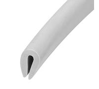 sourcing map Borde Recorte U Sello Gris PVC Plástico U Canal Borde Protector Encaja 1/64'' - 1/16'' Borde 20 Pies Longitud
