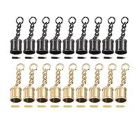 sourcing map Borla Tapas de Extremos de Cordón con Tornillo, 18uds 0,51"/13mm Pegamento en Barril Extremo Gorras para Borla Joyería Fabricación Bolsa Correa Bricolaje, Oro/Oscuro Gris