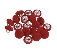 sourcing map Botón Cubierto de Tela de 16L 20uds, Botones de Costura de 10mm con Vástago Metálico Redondo para Trajes Vestido Blusas, Rojo