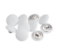 sourcing map Botón Cubierto de Tela de 24L 10uds, Botones de Costura de 15mm con Vástago Metálico Redondo para Trajes Vestido Blusas, Blanco