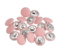 sourcing map Botón Cubierto de Tela de 24L 20uds, Botones de Costura de 15mm con Vástago Metálico Redondo para Trajes Vestido Blusas, Rosa