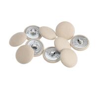 sourcing map Botón Cubierto de Tela de 28L 10uds, Botones de Costura de 18mm con Vástago Metálico Redondo para Trajes Vestido Blusas, Beige
