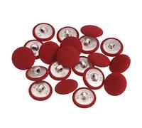 sourcing map Botón Cubierto de Tela de 28L 20uds, Botones de Costura de 18mm con Vástago Metálico Redondo para Trajes Vestido Blusas, Rojo