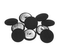 sourcing map Botón Cubierto de Tela de 36L 10uds, Botones de Costura de 23mm con Vástago Metálico Redondo para Trajes Vestido Blusas, Negro