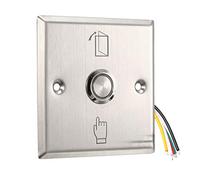 sourcing map Botón de liberación de la puerta para salir de 86x86 de 12V de Reinicio automático NO/NC/COM de Luz LED