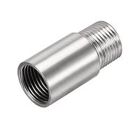 sourcing map Brazo de extensión de cabezal de ducha de acero inoxidable G1/2 macho a rosca hembra G1/2 de 50 mm de longitud de montaje de tubería de fundición