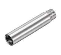 sourcing map Brazo de extensión de cabezal de ducha de acero inoxidable G1/2 macho a rosca hembra G1/2 120 mm de longitud de montaje de tubería de fundición