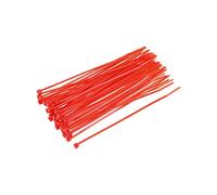 sourcing map Bridas para Cables, 150mm x 2,5mm Bridas de Nailon, Bridas Cables Autoblocantes, Rojo 100 Piezas