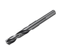 sourcing map Broca de 14,5 mm de 1/2 pulgada reducida de 3 vástagos planos M2 de acero de alta velocidad nitruración negro 135° para metal duro acero inoxidable, 1 unidad