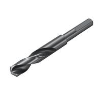 sourcing map Broca de 16,5 mm de 1/2 pulgada reducida de 3 vástagos planos M2 de acero de alta velocidad nitruración negro 135° para metal duro acero inoxidable, 1 unidad