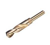 sourcing map Broca de 20,5 mm, vástago reducido de 1,27 cm, 3 planos M2 de acero de alta velocidad, acabado dorado, brocas de 135° para metal duro, acero inoxidable, 1 unidad