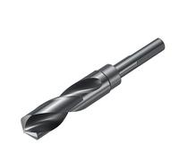 sourcing map Broca de 22,5 mm de 1/2 pulgada reducida de 3 vástagos planos M2 de acero de alta velocidad nitruración negro 135° para metal duro acero inoxidable, 1 unidad