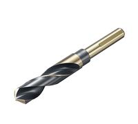 sourcing map Broca de 47/64 pulgadas de 1/2 pulgada, vástago plano reducido 4241, brocas de acero de alta velocidad, acabado negro y dorado, taladro de 118° para mecanizado ligero, acrílico, plástico