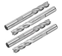 sourcing map Broca de fresado de extremo HSS-AL de 1/4 pulgadas de diámetro de corte de 4 flautas, 4 brocas de fresado en espiral para grabado de madera, PVC, MDF, 4 unidades