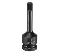 Sourcing Map Broca de impacto hexagonal de 8 mm de 1/2 pulgada CR-MO de acero fosfato negro adaptador de enchufe para mecánicos de automóviles, reparación y mantenimiento