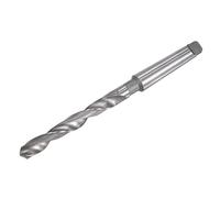 sourcing map Broca helicoidal de acero de alta velocidad de 14 mm con vástago cónico morse MT2, longitud total de 193 mm