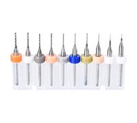 sourcing map Brocas PCB de 0,15 mm a 1,0 mm, herramienta rotativa de carburo de tungsteno, joyería, grabado CNC, placa de circuito de impresión, microbrocas de vástago de 1/8 pulgadas, 1 juego (10