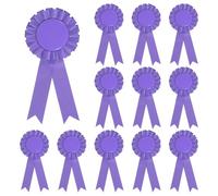 sourcing map Broche de cinta de premio en blanco, 12 piezas de broche de insignia de fiesta para mujeres y hombres, colorido ramillete de satén de tela de cumpleaños, cinta de decoración de hojalata