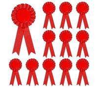 sourcing map Broche de cinta de premio en blanco, 12 piezas de broche de insignia de fiesta para mujeres y hombres, tela de satén colorida, cinta de premio de cumpleaños, decoración de hojalata, color