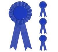 sourcing map Broche de cinta de premio en blanco, 4 piezas de broche de insignia de fiesta para mujeres y hombres, tela de satén colorida, cinta de premio de cumpleaños, decoración de hojalata para