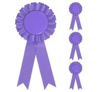 sourcing map Broche de cinta de premio en blanco, 4 piezas de broche de insignia de fiesta para mujeres y hombres, tela de satén colorida, cinta de premio de cumpleaños, decoración de hojalata para