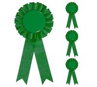 sourcing map Broche de cinta de premio en blanco, 4 unidades, broche de insignia de fiesta para mujeres y hombres, tela de satén colorida, cinta de premio de cumpleaños, decoración de hojalata para