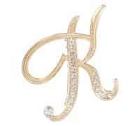sourcing map Broche de letra A-Z, 26 letras de metal con inicial de diamantes de imitación, pin de cristal del alfabeto para mujeres y hombres, decoración de abrigo (letra K, dorado)