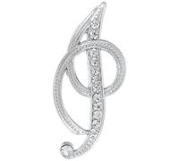 sourcing map Broche de letra A-Z, 26 letras de metal con inicial de diamantes de imitación, pin de cristal del alfabeto para mujeres y hombres, decoración de abrigo (letra I, plateado)