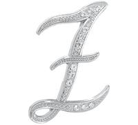 sourcing map Broche de letra A-Z, 26 letras de metal con inicial de diamantes de imitación, pin de cristal del alfabeto para mujeres y hombres, decoración de abrigo (letra Z, plateado)