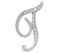 sourcing map Broche de letra A-Z, 26 letras de metal con inicial de diamantes de imitación, pin de cristal del alfabeto para mujeres y hombres, decoración de abrigo (letra T, plateado)