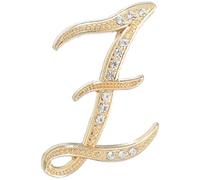 sourcing map Broche de letra A-Z, 26 letras de metal con inicial de diamantes de imitación, pin de cristal del alfabeto para mujeres y hombres, decoración de abrigo (letra Z, dorado)