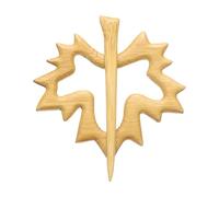 sourcing map Broche de madera, con forma de hoja, alfileres vintage para suéter, bonito broche de madera para mujeres, niñas, bufanda, insignia, decoración