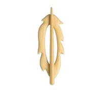 sourcing map Broche de madera, con forma de pluma, alfileres vintage para suéter, lindo broche de madera para mujeres, niñas, bufanda, insignia, decoración