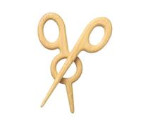 sourcing map Broche de madera, con forma de tijera, alfileres de chal vintage para suéter, bonito broche de madera para mujeres, niñas, bufanda, insignia, decoración