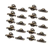sourcing map Broche De Pasador De Cerrojo 10 Conjuntos De Caja Vintage De Madera Joyero Tonos Bronce W Tornillos