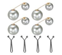 sourcing map Broche de perlas artificiales, broches de seguridad para suéter, chal, para mujer, ajuste de cintura antiexposición para bufanda, camiseta, pantalones, negro, gris, 8 piezas, 2 estilos