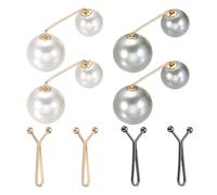 sourcing map Broche de perlas artificiales, broches de seguridad para suéter, chal, para mujer, ajuste de cintura antiexposición para bufanda, camiseta, pantalones, beige, gris, dorado, negro, 8