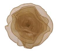 sourcing map Broche grande de flores de tela de satén de 10 pulgadas para mujer, broche de organza elegante con flores florales para boda, baile, fiesta, ropa, vestido, sombrero, accesorios, marrón