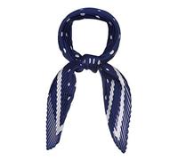 sourcing map Bufanda 50s Plisada Cuello Rombo Mano Pañuelo Lunares Pañuelo Pelo Envolturas Venda Para Mujer Azul Real 102x45cm / 40x18 pulgadas (LxW)